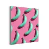 Bananen - Patroon - Blauw - Roze aluminium wit klein -3d