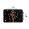 Hout - Zwart - Koffiebonen Placemat vinyl groot -specs