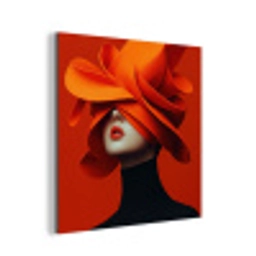 Oranje - Hoed - Vrouw aluminium wit klein -3d