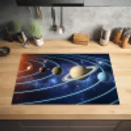 Ruimte - Zonnestelsel - Blauw Inductie beschermer vinyl 3mm klein -sfeer5