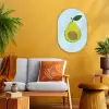 Avocado - Illustratie - Groene - Vrucht Wandcirkel Ovaal Forex klein -sfeer4