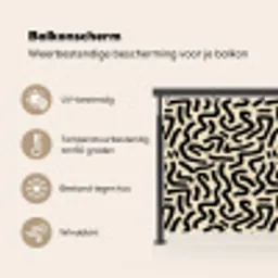 Abstract - Lijnen - Zwart Balkonbeschermer Duitsland klein 596 -specs_NL