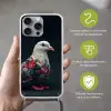Duif - Bloemen - Wit - Zwart Hoesje iPhone 16 Pro Max met koord klein -sfeer2_NL