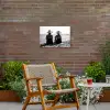 Vrouwen - Zonnehoed - Strand - Zwart - Wit Tuinposter op houten frame 2 cm dik klein -sfeer3