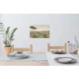 Landschap - Heuvels - Zandpad - Groen Muursticker klein -eettafel
