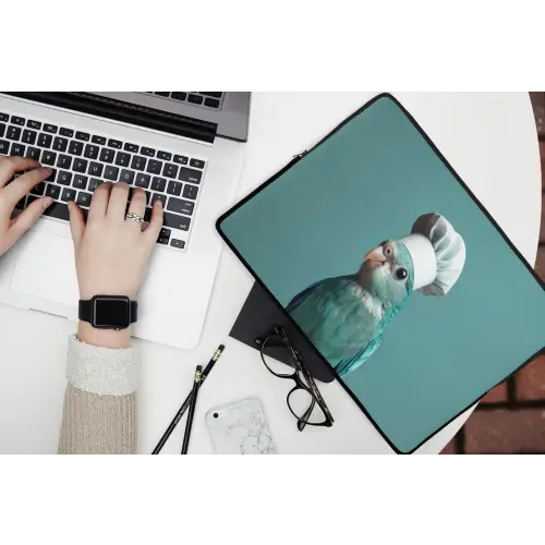 Parkiet - Vogel - Koksmuts - Cute laptophoes neopreen klein -bureau