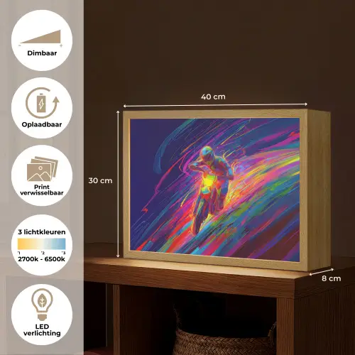 Crossmotor - Neonkleuren - Lijnen - Helm Light Box met batterij (Wandlamp kind) middel -USP_websiteoverzichtNL