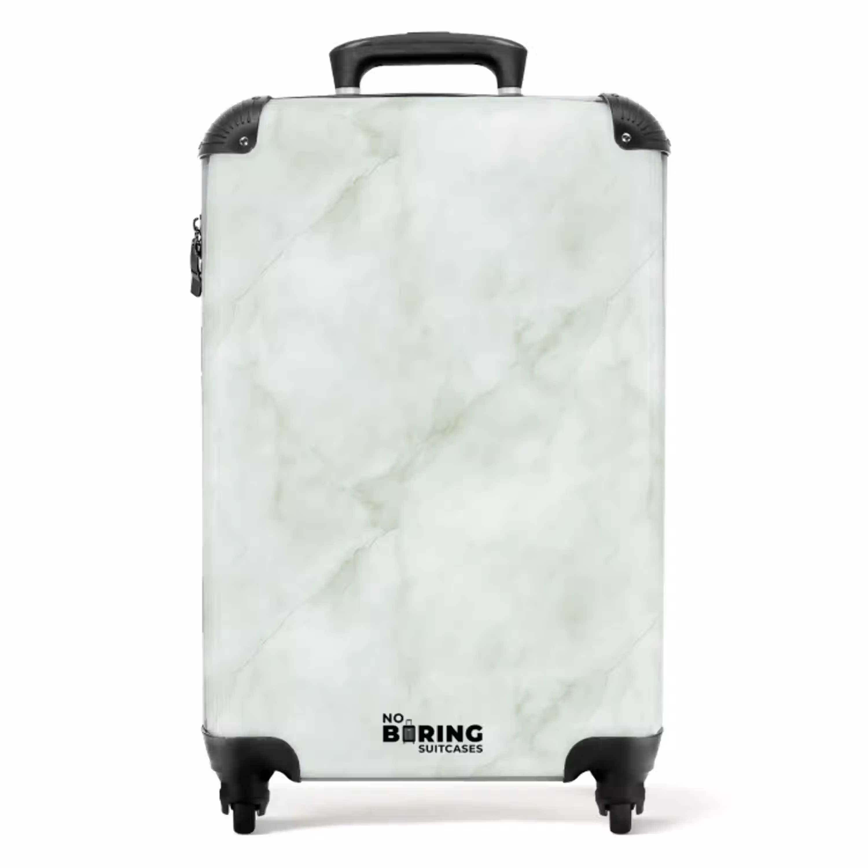 Groen - Marmer - Vloeiende aders NBS - Handbagage koffer - Volwassenen Unisex middel -productfoto_recht