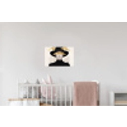 Vrouw - Portret - Modern - Goud - Kunst Muursticker klein -kinderkamer