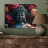 Boeddha - Bloemen - Buddha - Beeld - Kunst aluminium wit klein -sfeer2