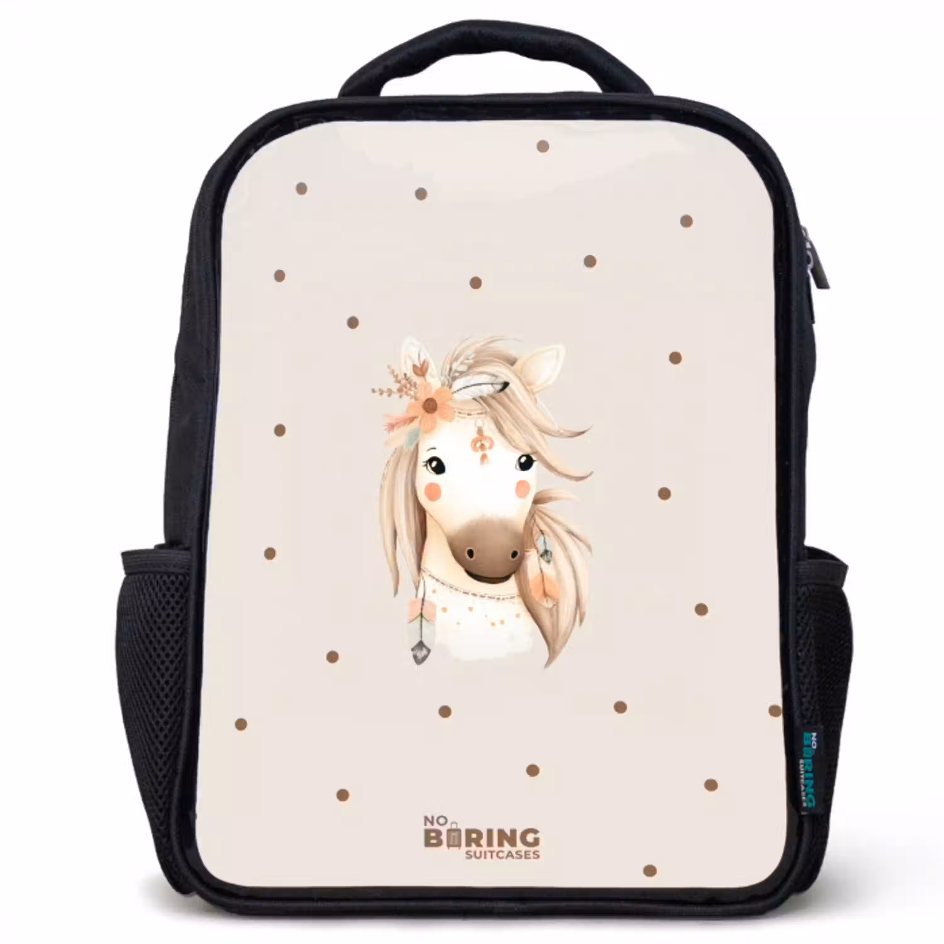 Bohemian paard in pastel kleuren Rugzak - Zwart middel -3d