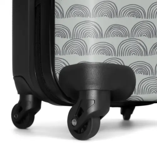 Donkergrijze halve cirkels NBS - Handbagage koffer - Volwassenen Unisex middel -wiel