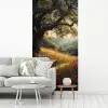 Bankje - Boom - Klaprozen - Heuvels fotobehang vinyl groot -woonkamer