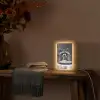 Wasbeer - Cute - Pasta - Tafelkleed - Zwart - Wit Light Box met kabel (Tafellamp) klein -sfeer4