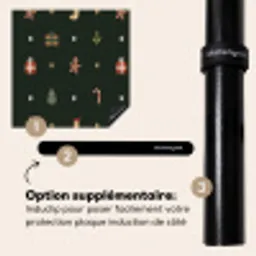 Patroon - Kerstsymbolen - Groen Inductie beschermer vinyl 3mm middel 274 -zzzzzzz-induclip_FR