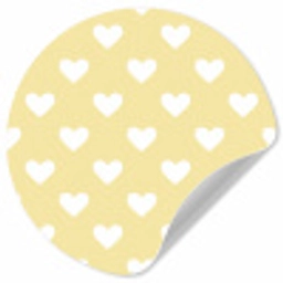 Hartjes - Patroon - Geel Wandcirkel behangsticker klein 186 -3d