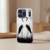 Kraanvogels - Gras - Hartvorm - Zwart Telefoonhoesje iPhone 17 Pro klein -sfeer2