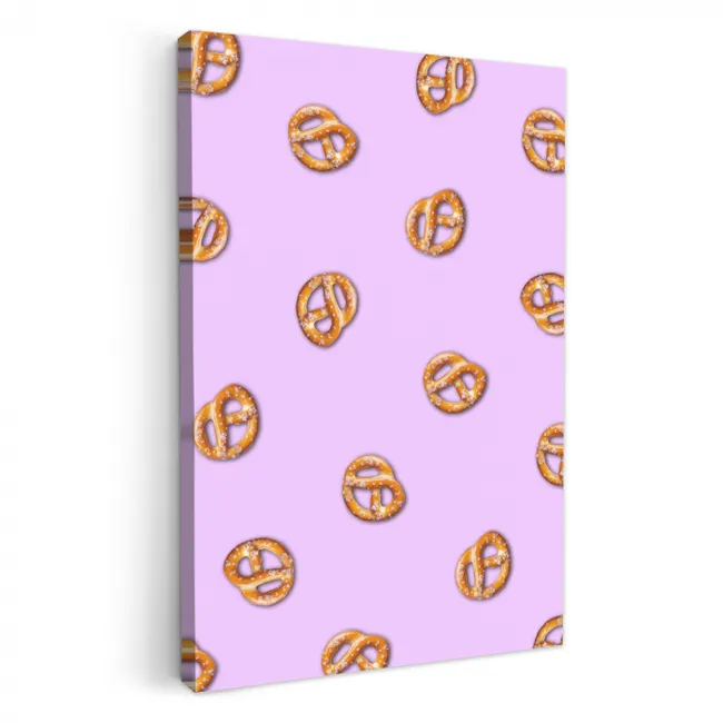Pretzels - Eten - Paars KitchenYeah - Keuken - Canvas klein -3d