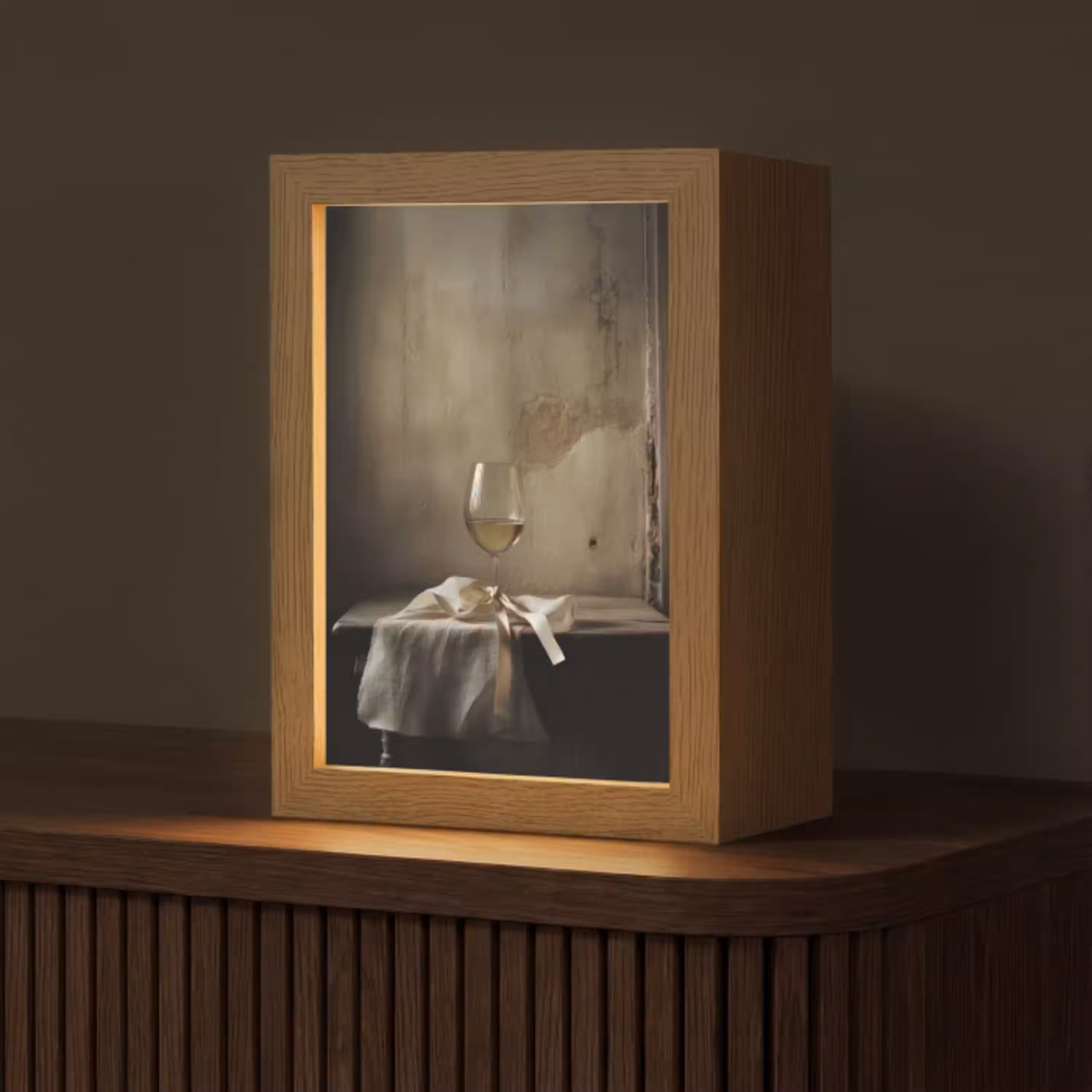 Strik - Beige - Witte - Wijn Light Box met kabel (Tafellamp) klein -z3d_website