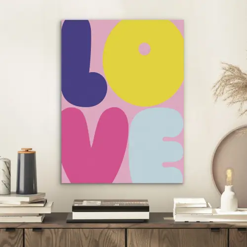 Love - Valentijn - Kleurrijk PET vilt klein -sfeer1
