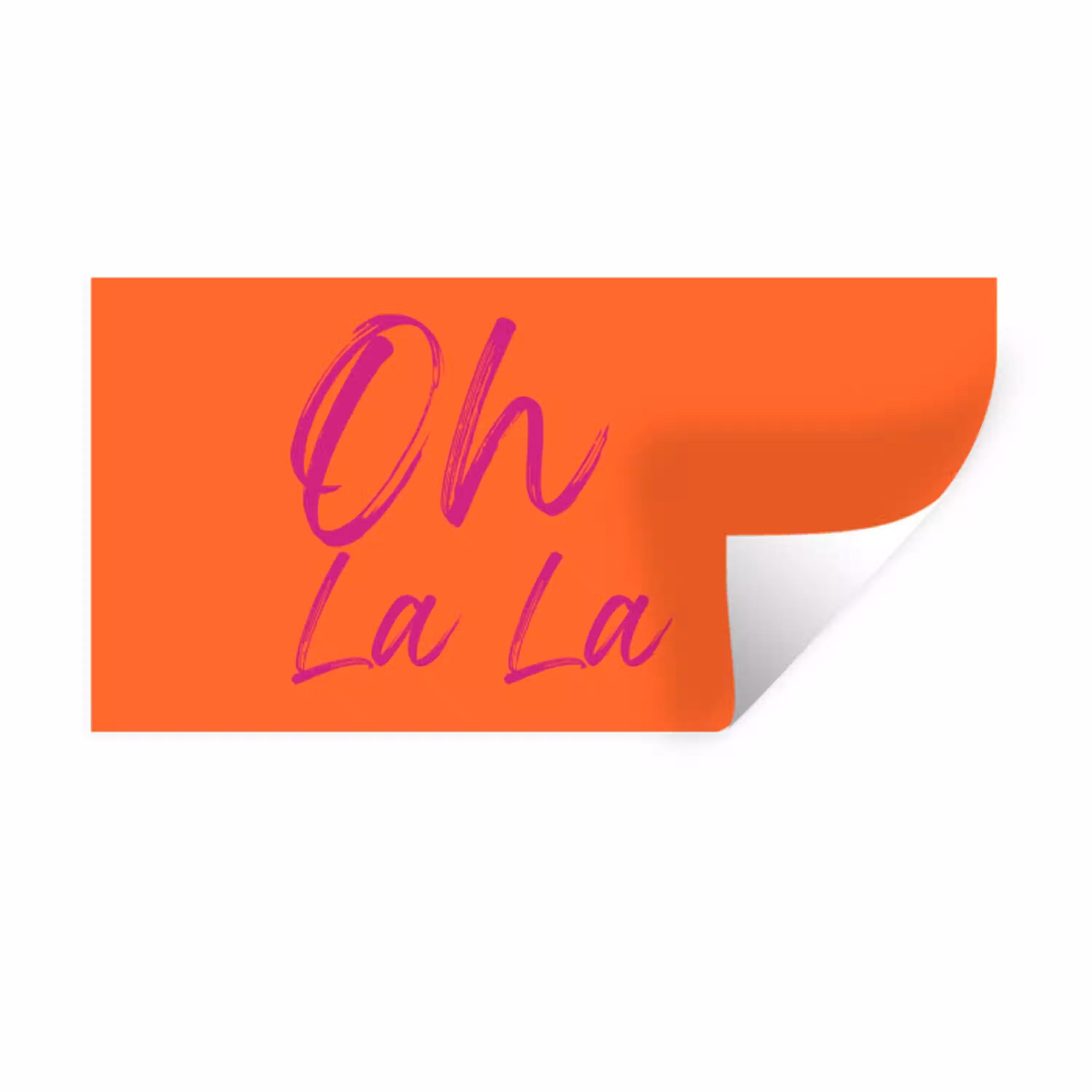 Oh la la - Oranje - Roze - Grafisch Muursticker klein -3d