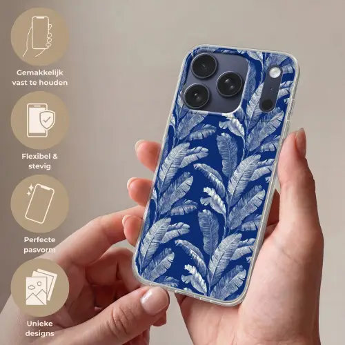 Blad - Palm - Blauw Telefoonhoesje iPhone 17 Pro klein 878 -sfeer3_NL