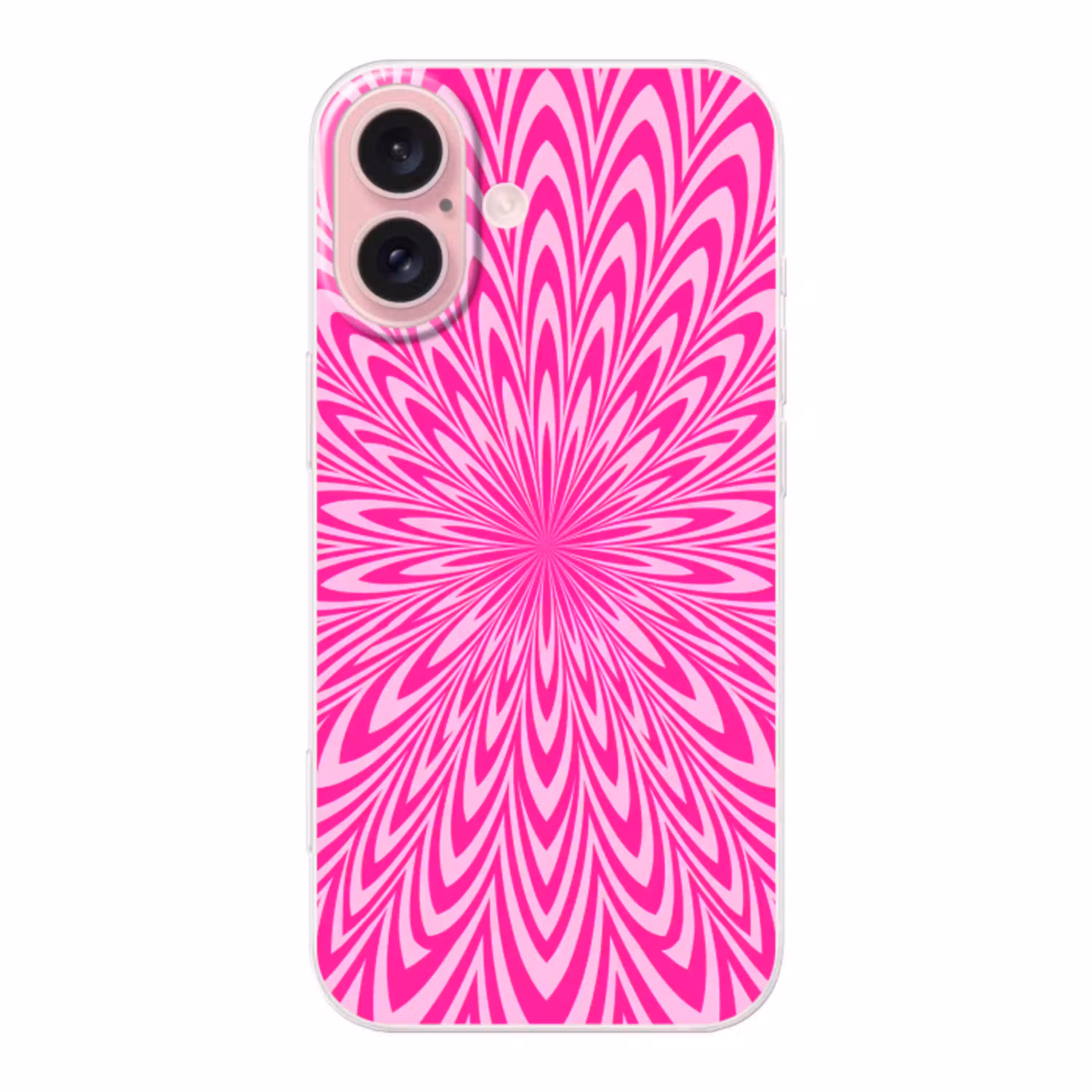 Patroon - Optisch - Roze Apple iPhone 16 klein -3d