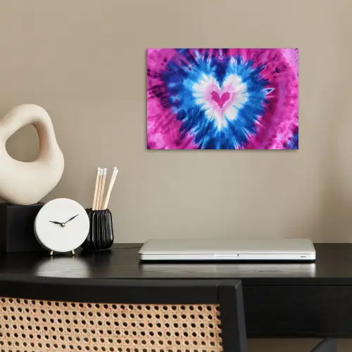 Hartvormig - Tie dye - Paars poster papier klein -sfeer1