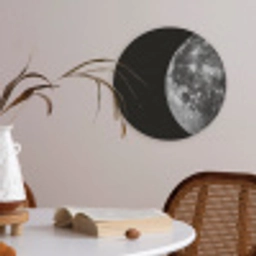 Close-up - Maan - Wit - Textuur Akoestische PET Vilt - Rond klein -sfeer3