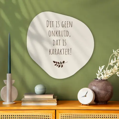 Bruin - Minimalistisch - Quote - Zomer Wandcirkel Organisch Plexiglas middel -sfeer2