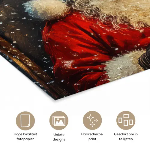 Kerstman - Kerst - Winter - Kerstboom poster papier klein -closeup_NL