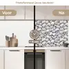 Wit - Kiezels - Egaal keuken achterwand 2 middel 871 -voor-na2_NL