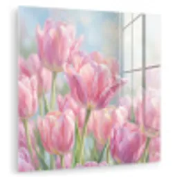 Tulpen - Veld - Lente - Roze plexiglas 5mm klein -zzzproduct_nieuw