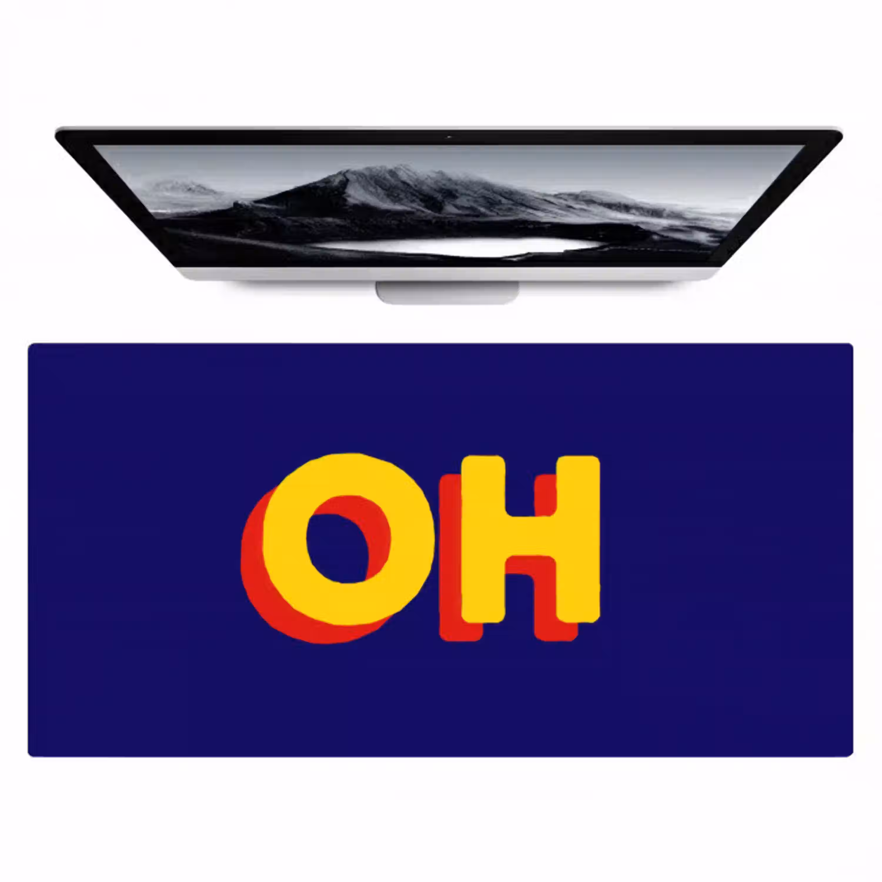 Blauw - Geel - OH - Schaduw Muismat XXL klein -zzz3d