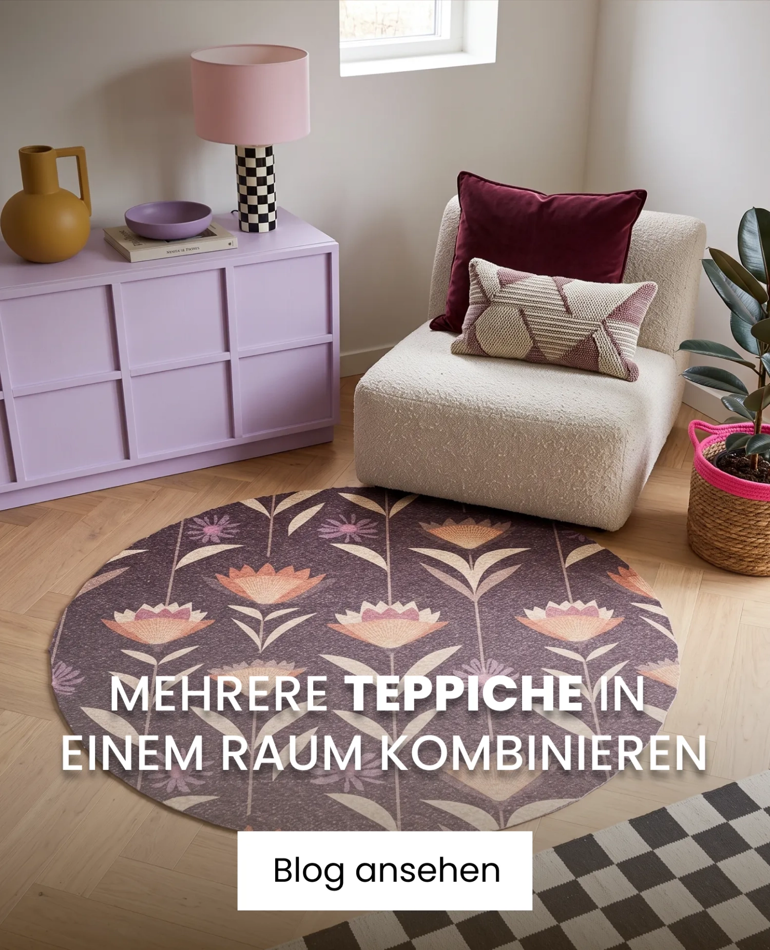 mehrere teppiche im wohnraum