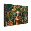 Vrouw - Panterprint - Jungle - Natuur - Luxe Tuinposter op houten frame 2 cm dik klein -3d