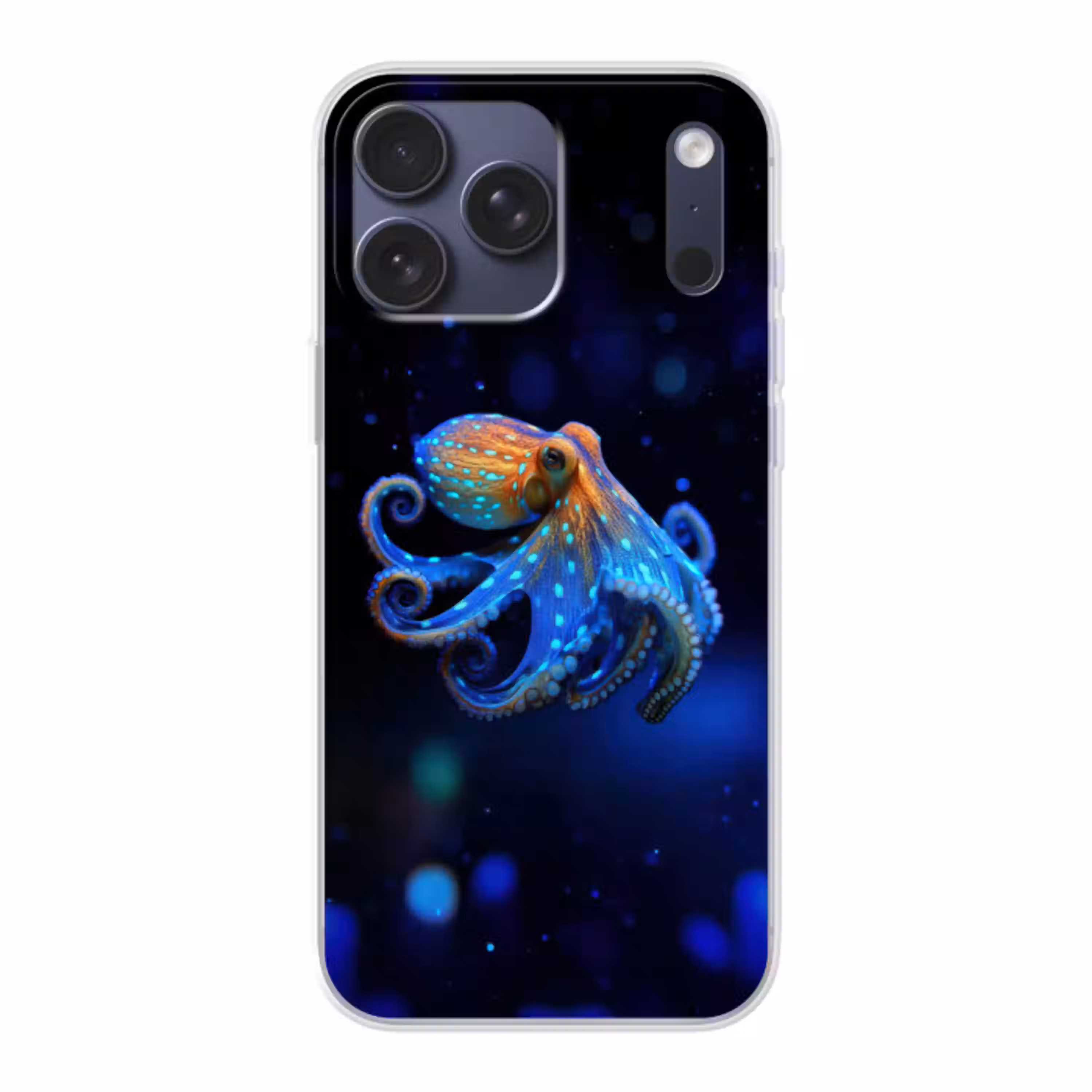 Octopus - Stippen - Blauw - Zee Telefoonhoesje iPhone 17 Pro Max klein -3d