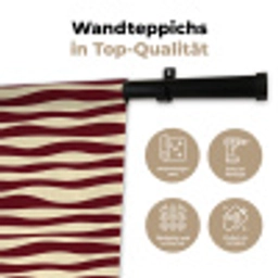 Golven - Rood - Patroon - Crème Wandkleed katoen klein 269 -tsfeer2_DE