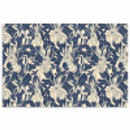 Hazen - Bladeren - Patroon - Blauw - Beige poster papier klein 62 -3d