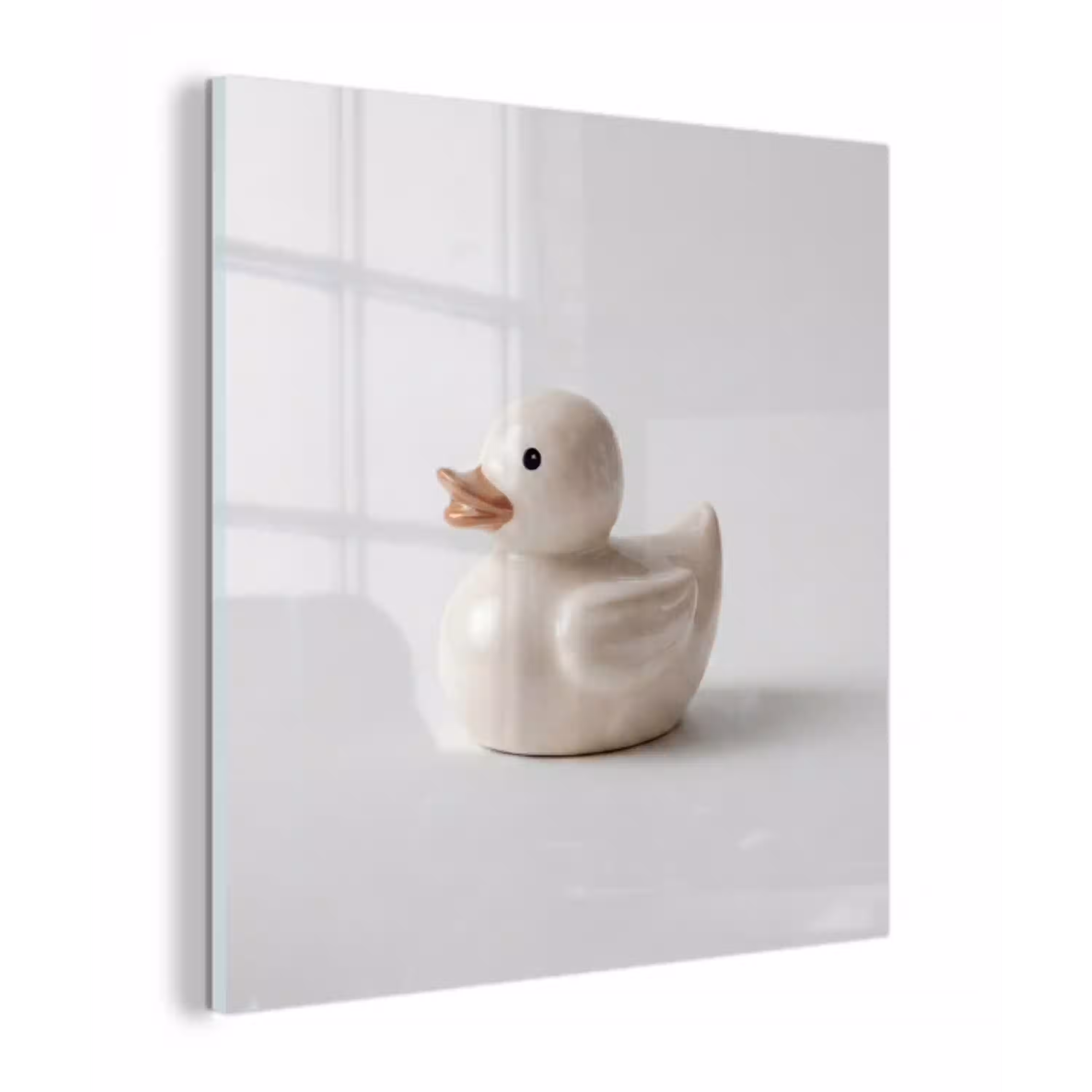 Badeend - Minimalistisch - Wit plexiglas 5mm klein -z3d
