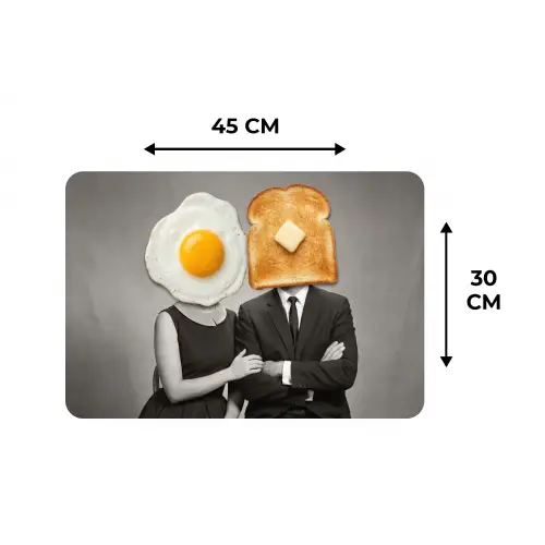 Ontbijt - Koppel - Ei - Brood Placemat vinyl groot -specs