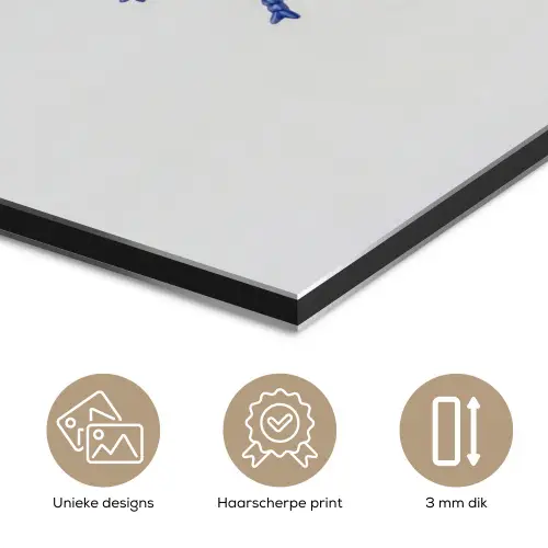 Bij - Modern - Delfts - Blauw aluminium wit klein -closeup_NL