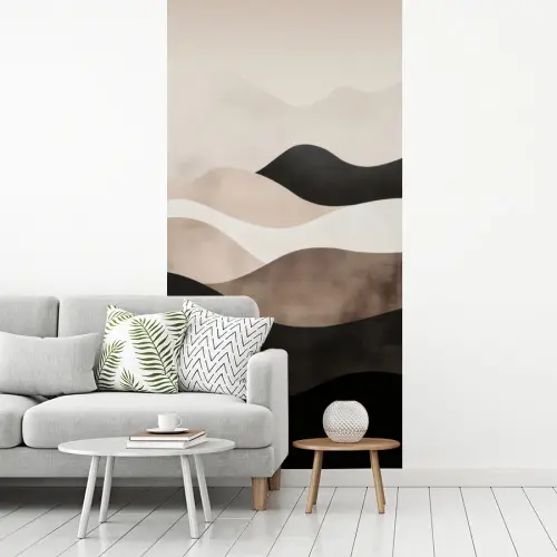 Abstract - Landschap - Golven - Crèmekleur fotobehang vinyl groot -woonkamer