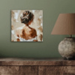 Vrouw - Verf - Abstract - Beige - Modern aluminium wit klein -sfeer2