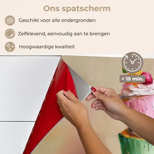 Cupcakes - Gestapeld - Kleurrijk - Fruit keuken achterwand spatscherm klein -spatscherm_NL