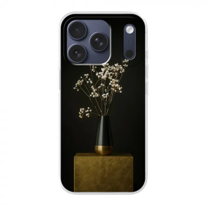 Bloembollen - Wit - Vaas - Minimalistisch Telefoonhoesje iPhone 17 Pro klein -3d