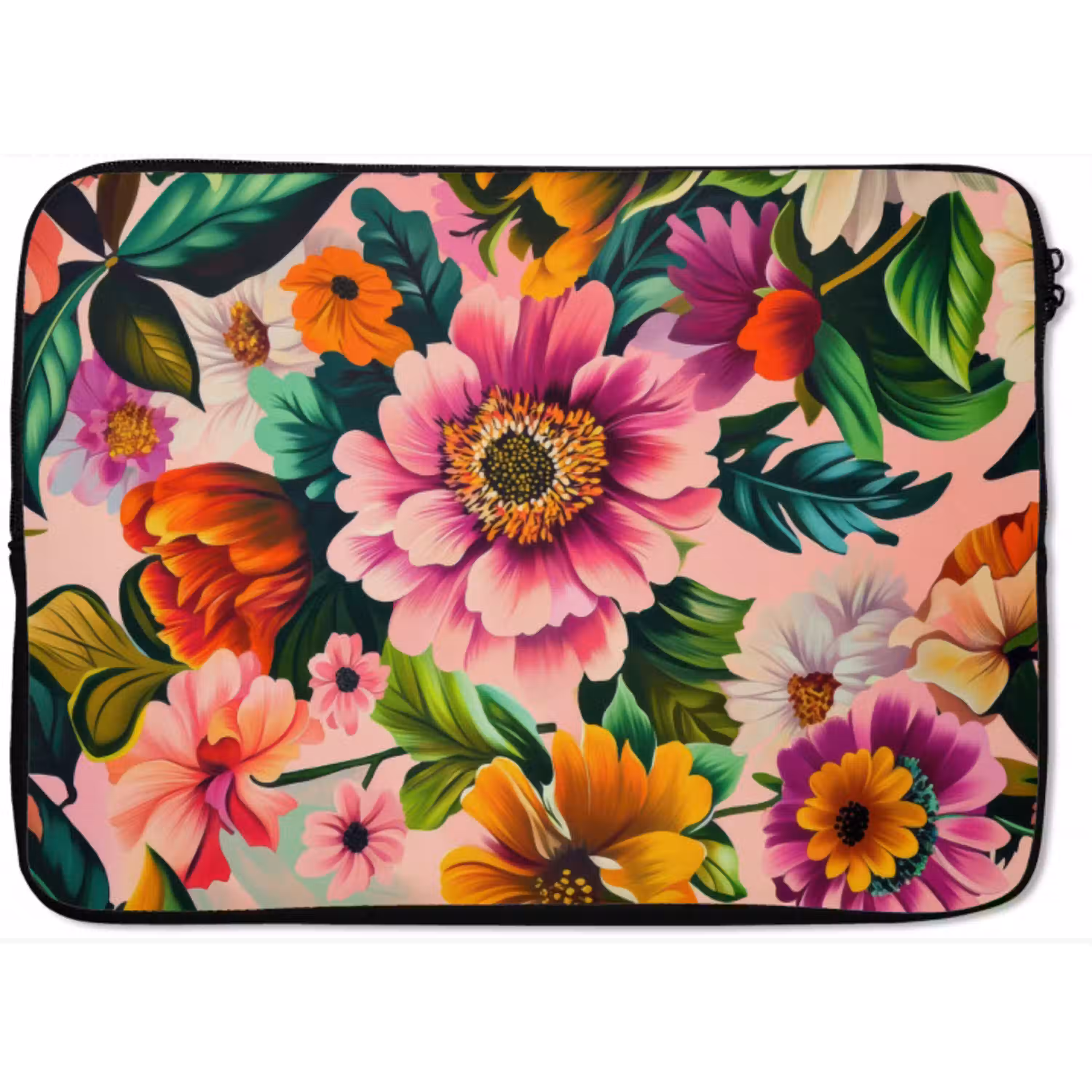 Bloemen - Kleurrijk - Roze laptophoes neopreen klein -zkaufland3dotto