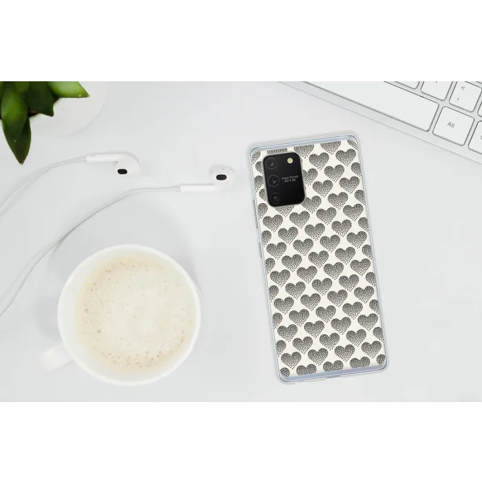 Polka - Stippen - Wit - Zwart Telefoonhoesje Samsung Galaxy S10 Lite klein 364 -oordopS10Lite
