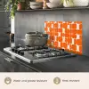 Patroon - Retro - Oranje keuken achterwand spatscherm klein 900 -usp_EN