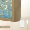 Amandelbloesem boom - Blauw - Abstract Light Box met batterij (Wandlamp) middel -USP_websiteoplaadbaarNL